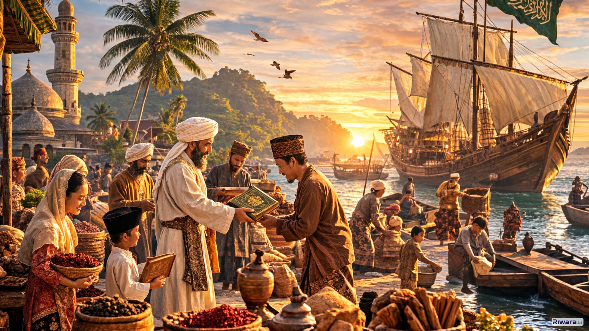 Ilustrasi  Islam Masuk ke Nusantara Melalui Pelabuhan Dagang